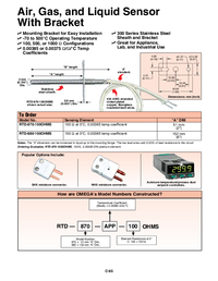 Thumbnail of document Data Sheet - RTD-870  Bracket Mounted RTD Probes w/ Lead Wires